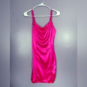 Vibrant Pink Satin Dress